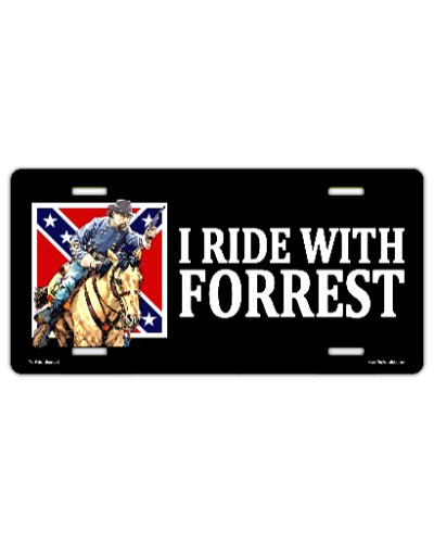 I Ride With Forrest sublimated car tag